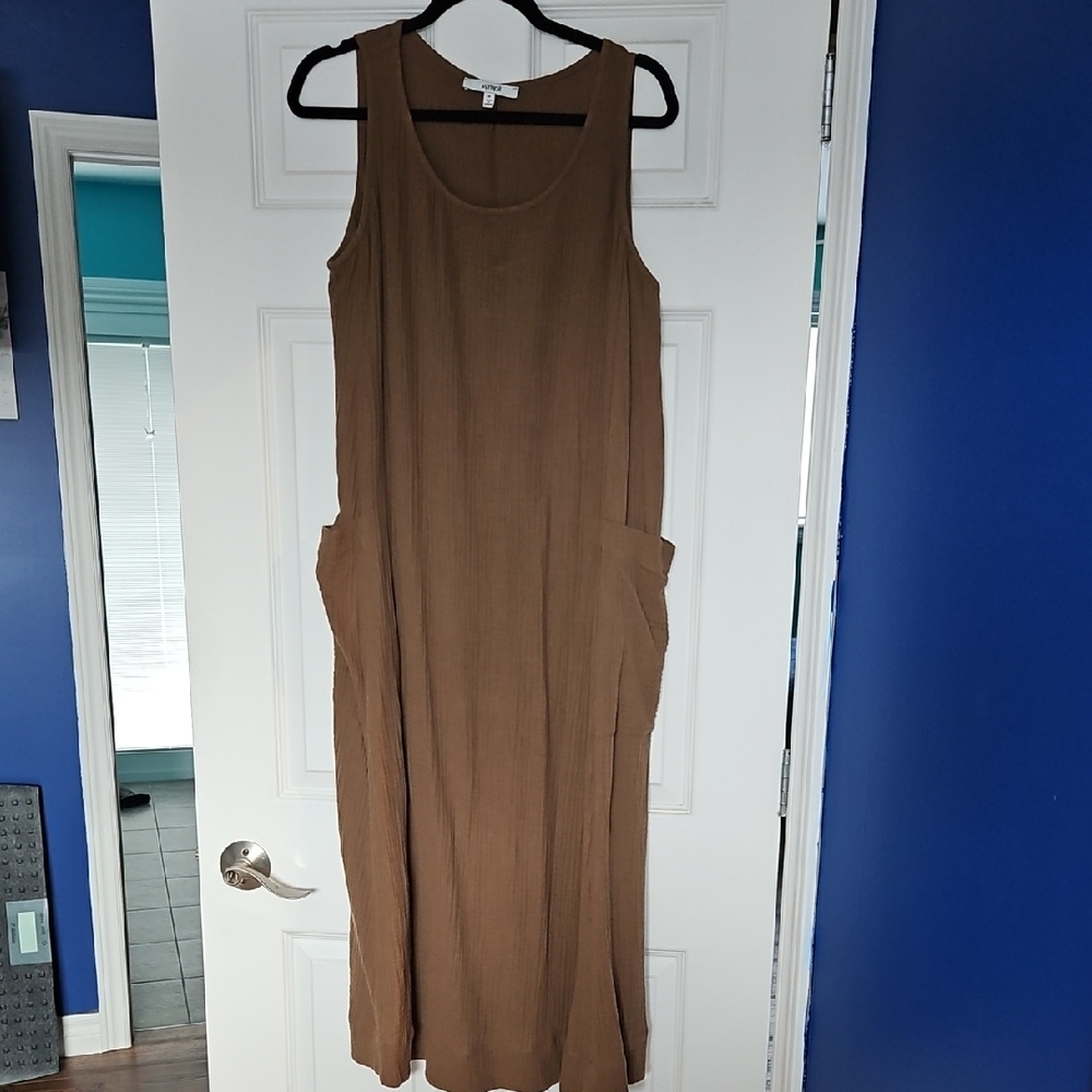 Sympli Sleeveless Tan Maxi Dress